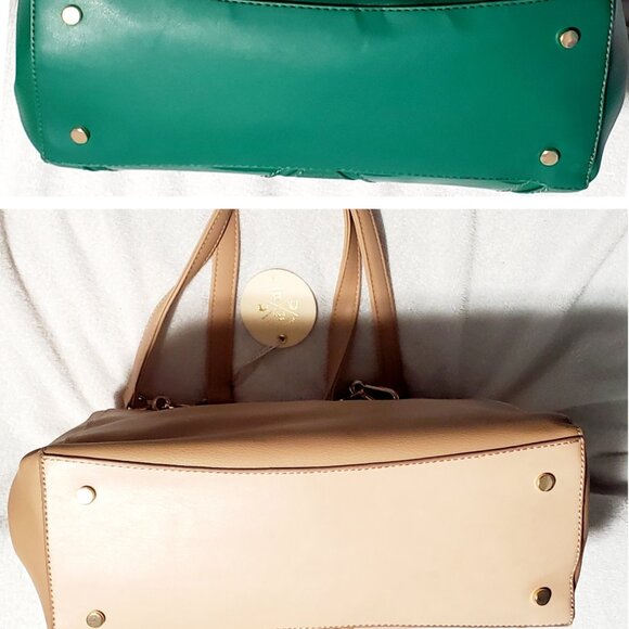 MATMAZEL "SERRA" 3 Compartment, Geometric Pattern Shoulder Bag- Green or Mink - Picture 5 of 17